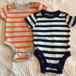 Old Navy set of striped onesies. 3-6 months